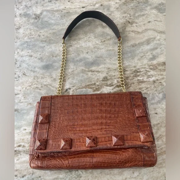 LAI authentic crocodile gold chain purse - Picture 4 of 10